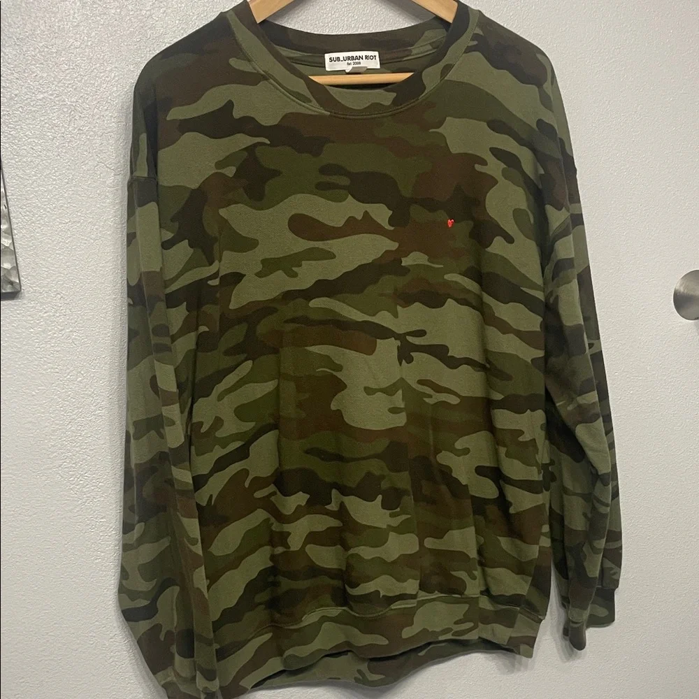 Sub_Urban Riot Camouflage Green Women’s Sweatshirt XL - Picture 3 of 9
